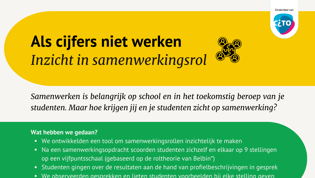 Als cijfers niet werken: inzicht in samenwerkingsrol Als cijfers niet werken: inzicht in samenwerkingsrol