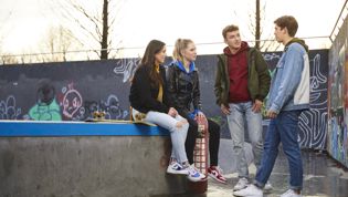 CitoLab - vier leerlingen op skatebaan