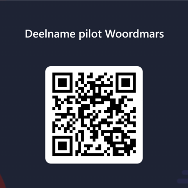 QR-code voor deelname pilot Woordmars QR-code voor deelname pilot Woordmars